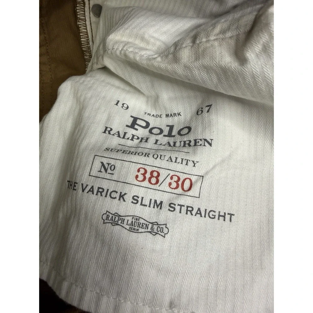 Men's Polo Ralph Lauren Varick Slim Straight Stretch Corduroy Pants Size 38x30